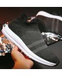 Men Knitted Fabric Slip Resistant Slip On Casual Sneakers
