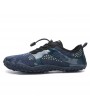 Large Size Men Fabric Slip Resistant Elastic Lace Hiking Casual Beach Water Shoes