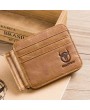 Bullcaptain Men RFID Antimagnetic Genuine Leather Trifold Slim Wallet Card Holder