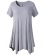 Casual Women Short Sleeve Irregular Hem Pure Color T-shirts