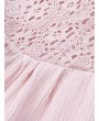 Sexy Women Off Shoulder Floral Crochet Pure Color Mini Dress