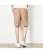 Mens Summer Breathable Solid Color Loose Drawstring Casual Shorts Board Shorts