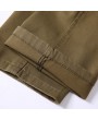 Mens Business Cotton Breathable Trousers Straight Leg Solid Color Casual Pants