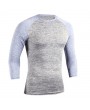 Mens Quick-drying Hit Color Fitness Trainning Sport Three Quarter Sleeve Casual T-shirt