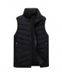 Mens Solid Color Zipper Side Pockets Windproof Vest