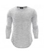 Mens Knitting Tops Solid Color Long-Sleeved O-Neck Regular Fit Casual T shirt