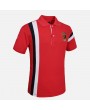 Mens Summer Breathable Embroidery Patchwork Business Casual Golf Shirt