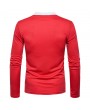 Mens Brief Style Golf Shirt Breathable Solid Color Slim Fit Long Sleeve Casual T Shirt