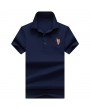 Mens Cotton Solid Color Turn-down Collar Short Sleeve Business Casual Golf Shirt
