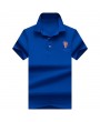 Mens Cotton Solid Color Turn-down Collar Short Sleeve Business Casual Golf Shirt