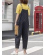 Print Patchwork Spaghetti Straps Pockets Casual Jumpsuit